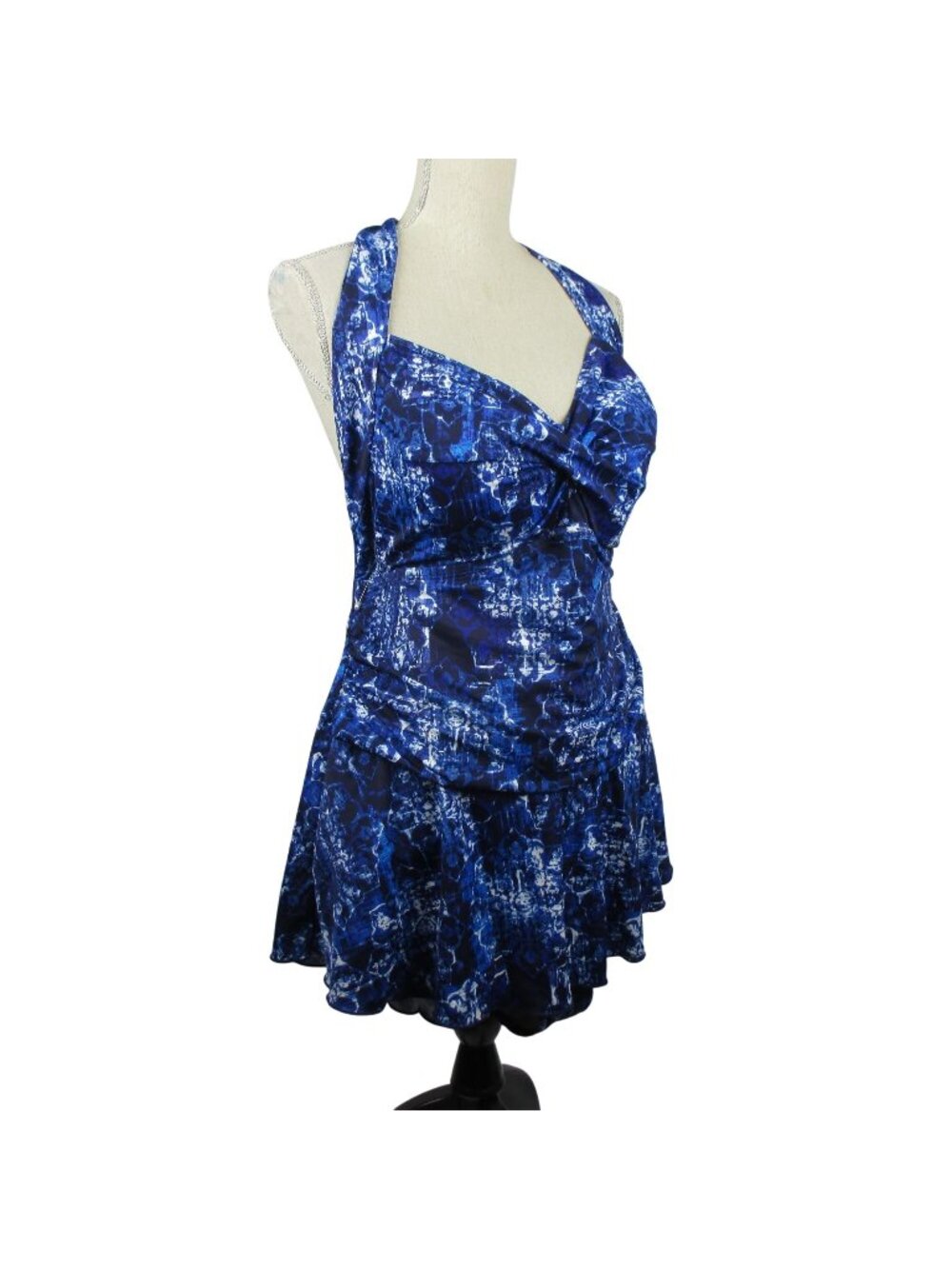 Swimsuits for all Paisley Skirted Halter Shirred One Piece Swimsuit Fun Sun 24